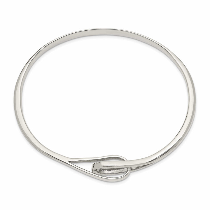 Sterling Silver Polished Interlocking Slip-on Bangle