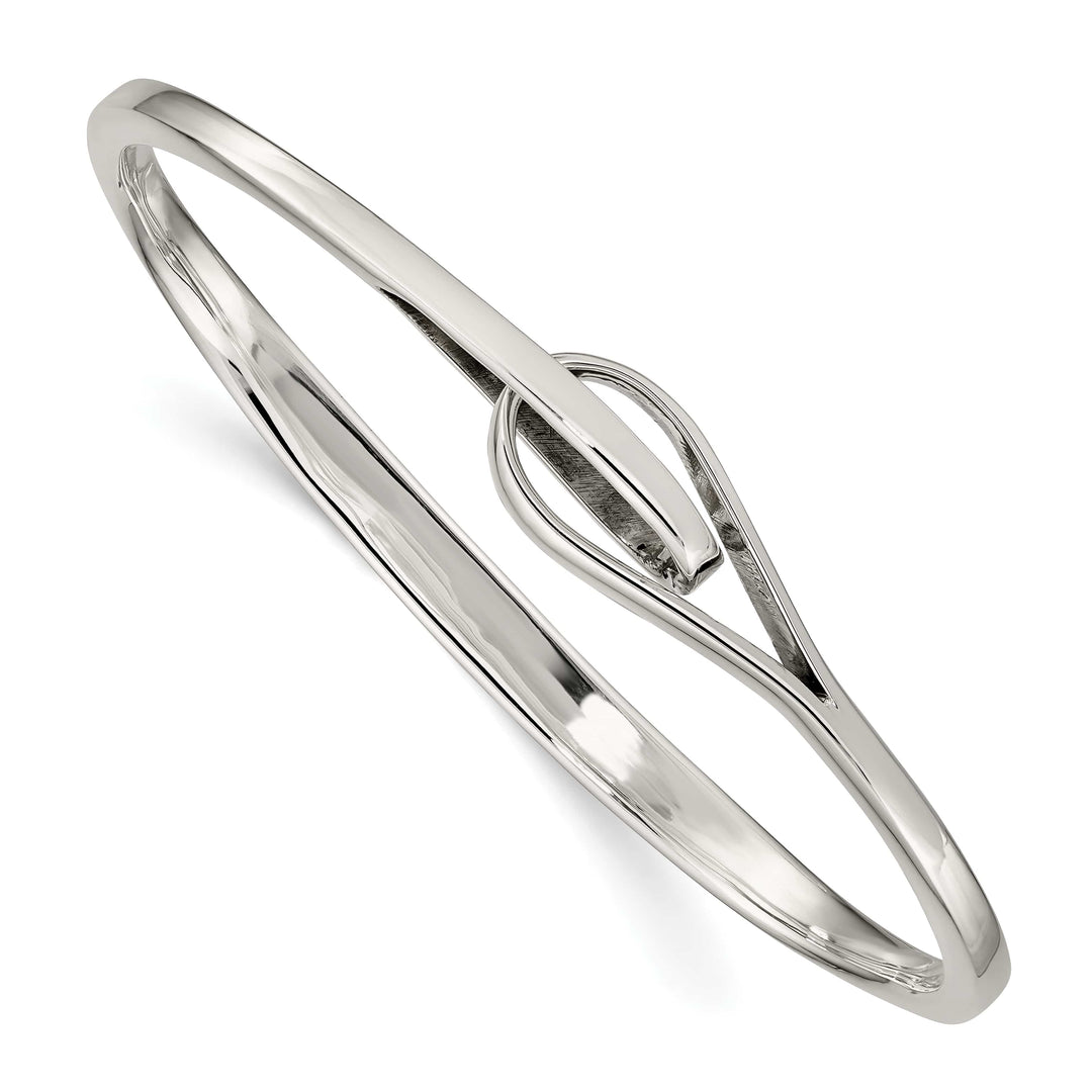 Sterling Silver Polished Interlocking Slip-on Bangle