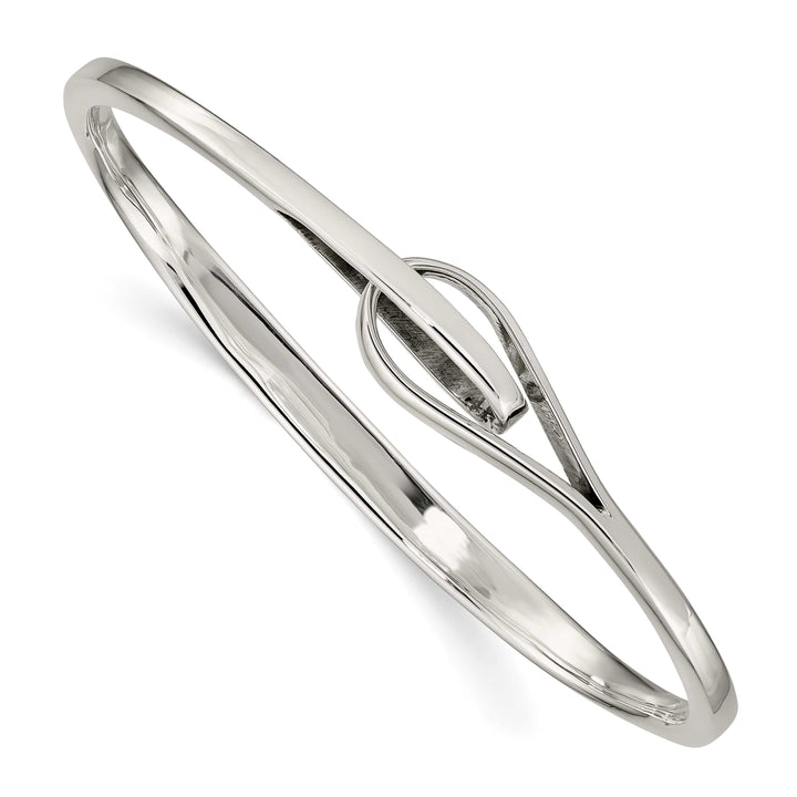 Sterling Silver Polished Interlocking Slip-on Bangle