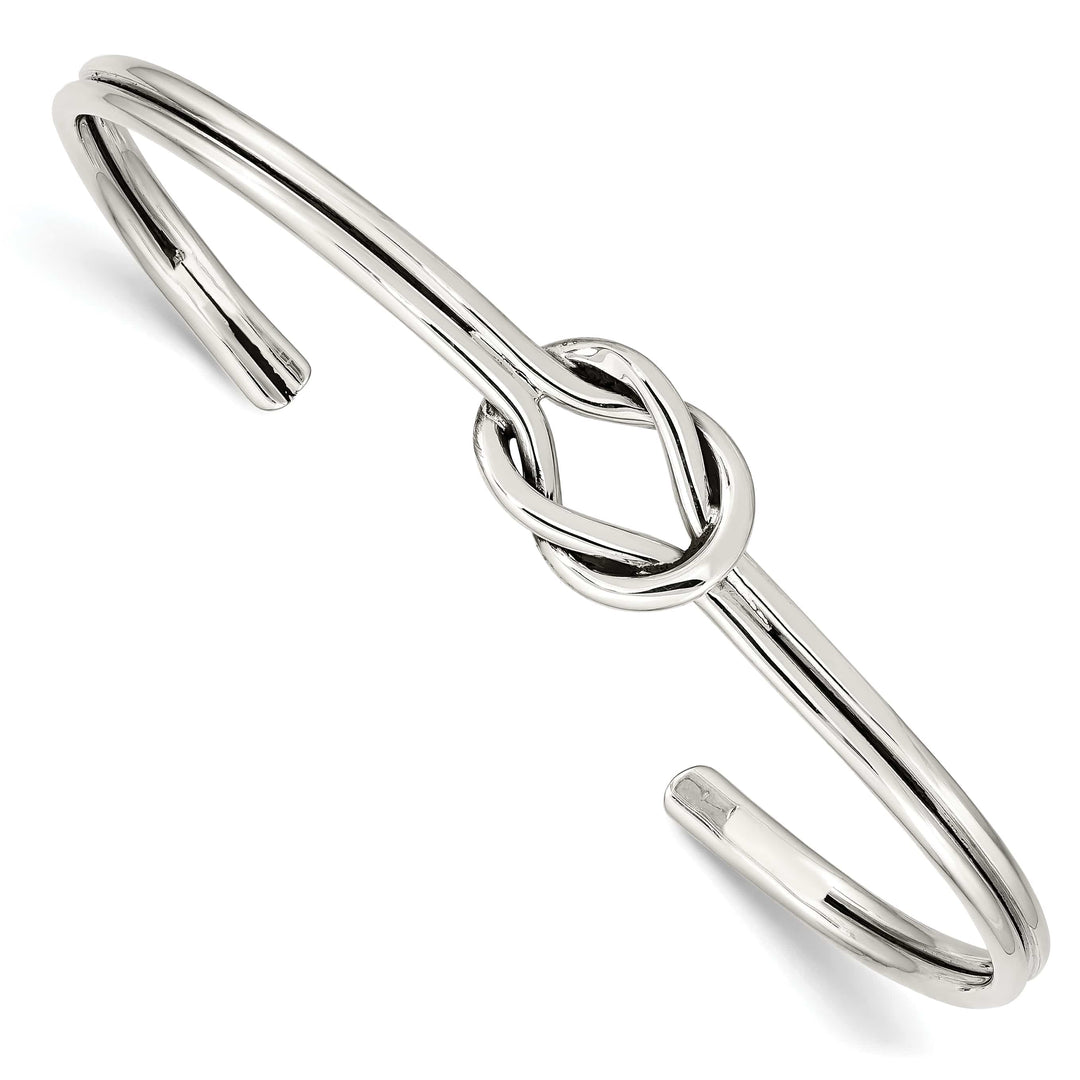 Sterling Silver Polished Knot Cuff Bangle