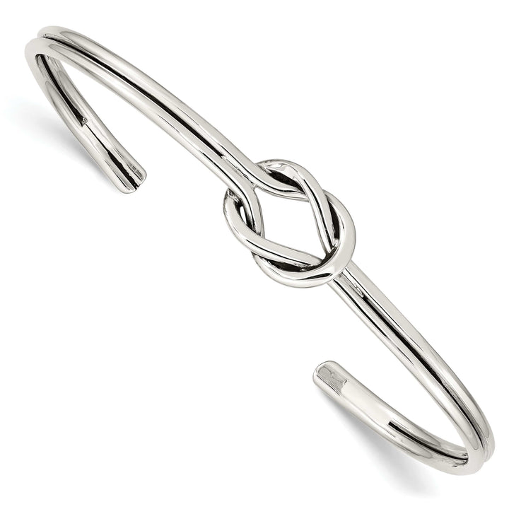 Sterling Silver Polished Knot Cuff Bangle