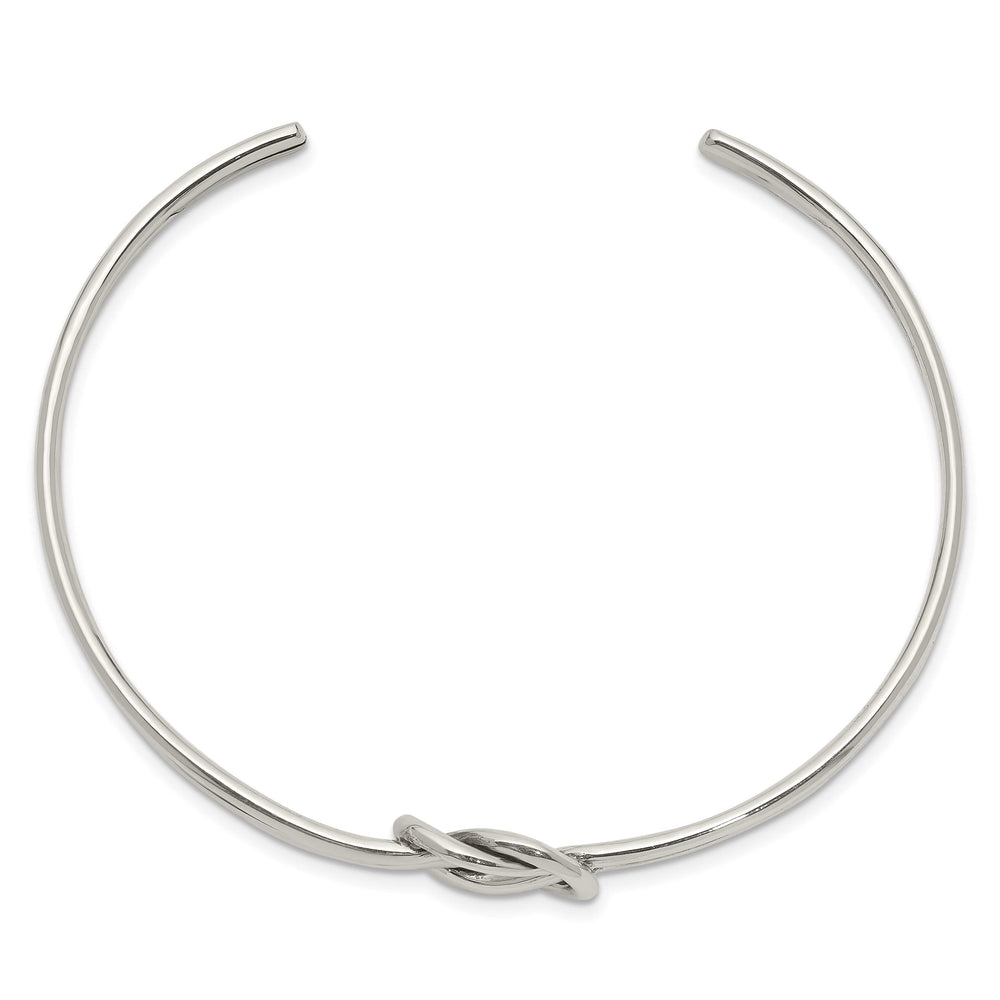 Sterling Silver Polished Knot Cuff Bangle