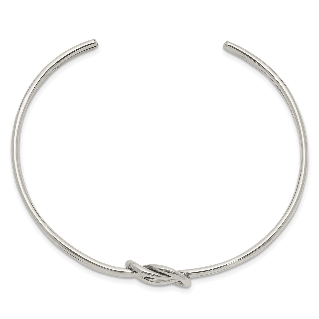 Sterling Silver Polished Knot Cuff Bangle