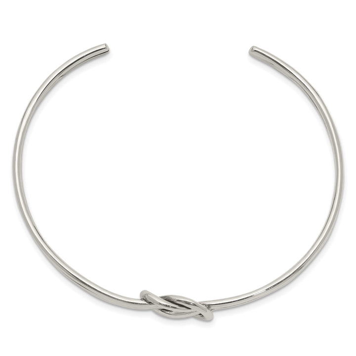 Sterling Silver Polished Knot Cuff Bangle