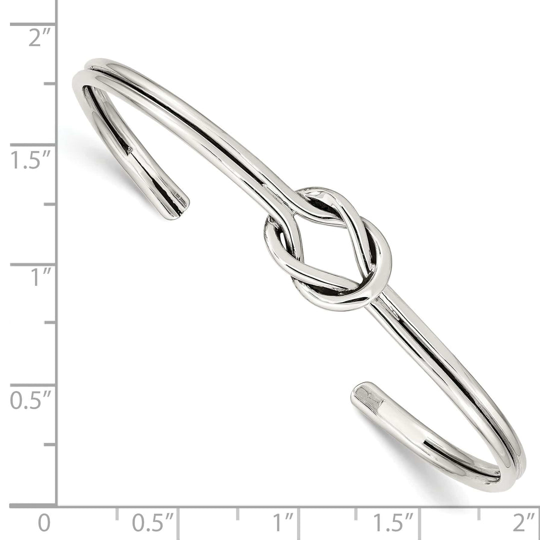 Sterling Silver Polished Knot Cuff Bangle