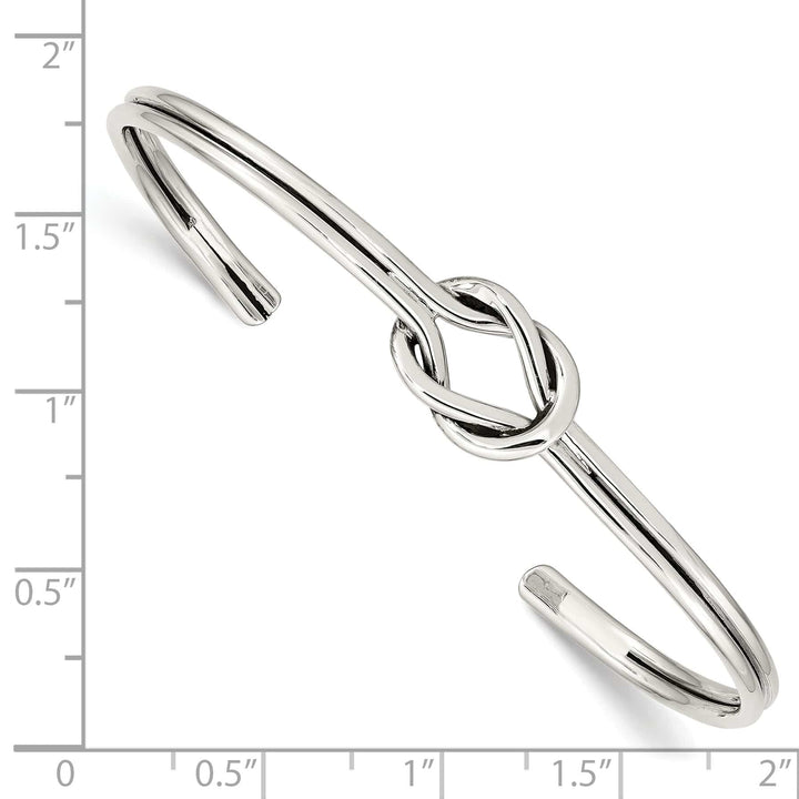 Sterling Silver Polished Knot Cuff Bangle