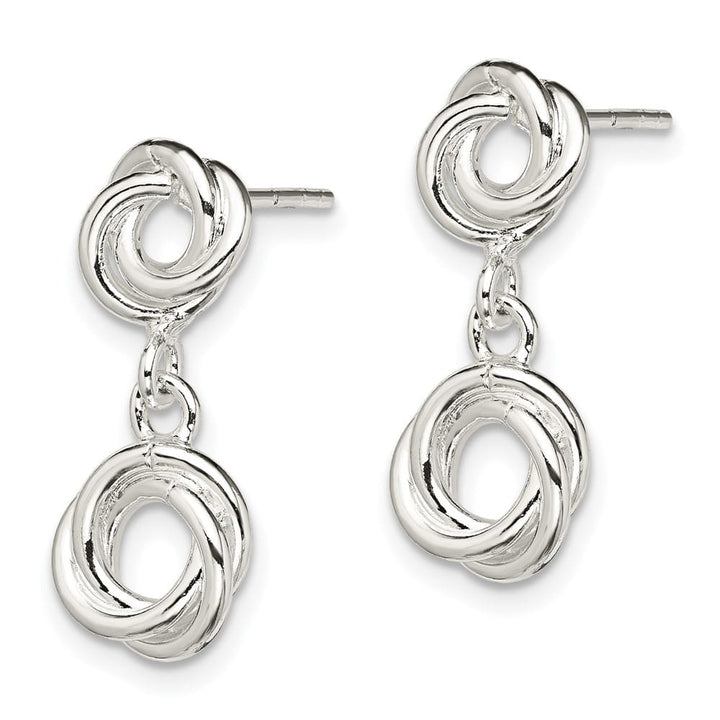 Sterling Silver Polished Knot Dangle Earrings