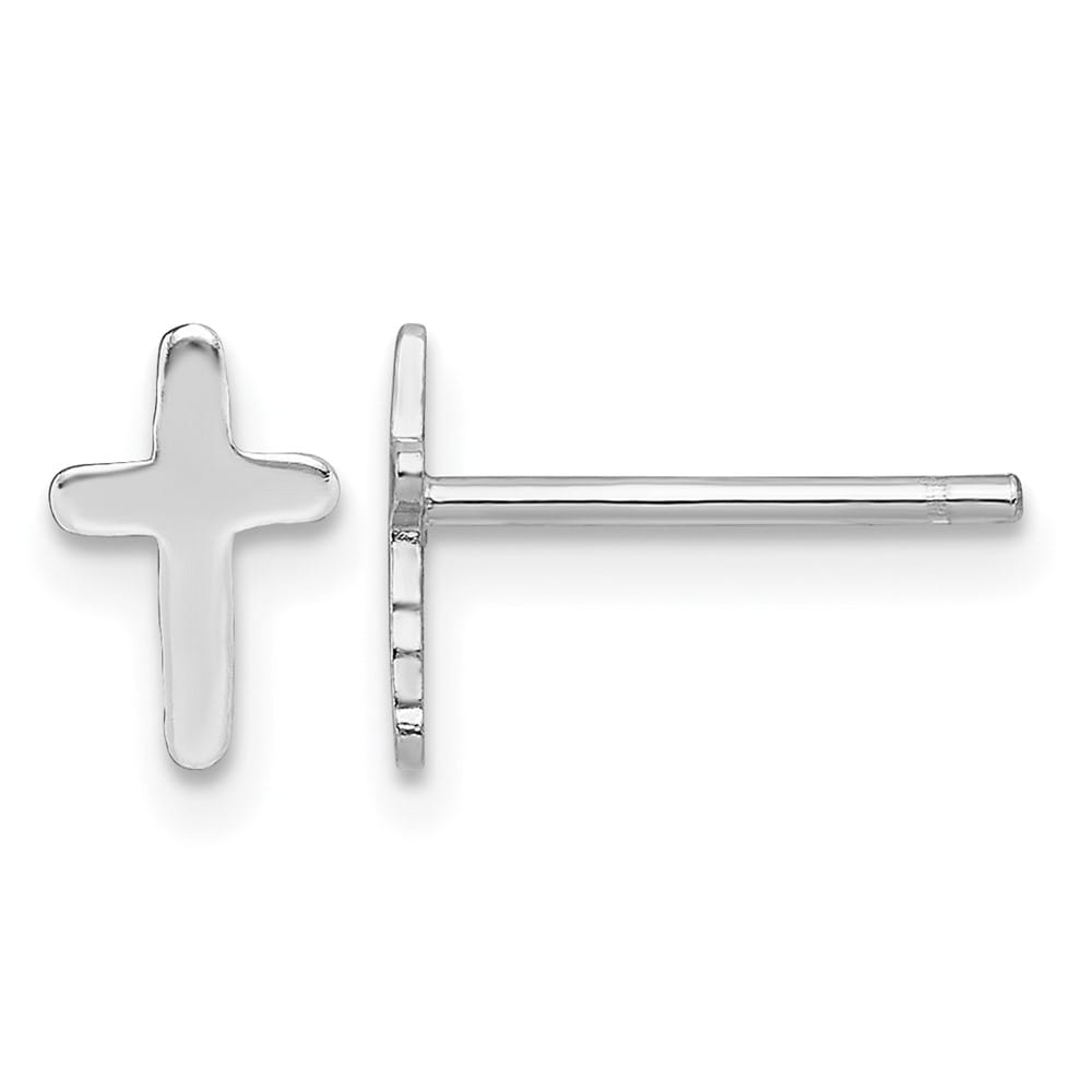 Sterling Silver Polished Latin Cross Post Earrings, view 1 of 4