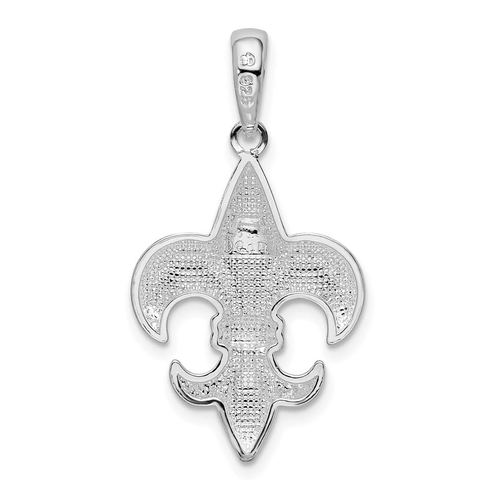 Sterling Silver Polished Medium Fleur de Lis Pendant