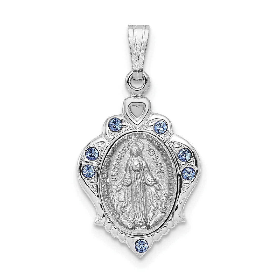 Sterling Silver Polished Miraculous Blue CZ Pendant