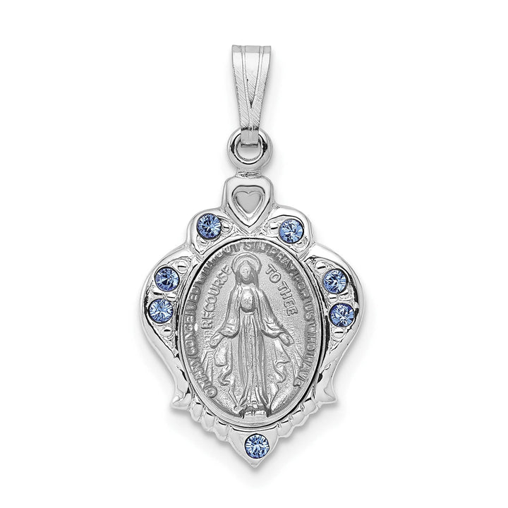 Sterling Silver Polished Miraculous Blue CZ Pendant