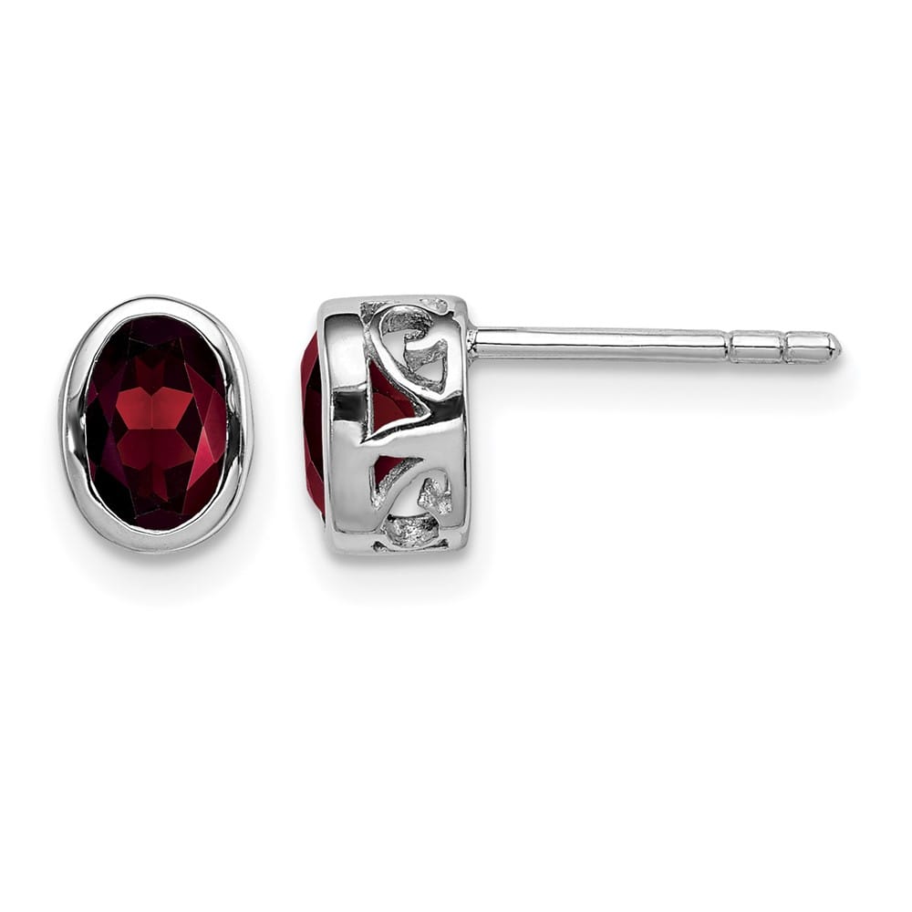 Sterling Silver Polished Oval Post Earrings, view 13 of 20