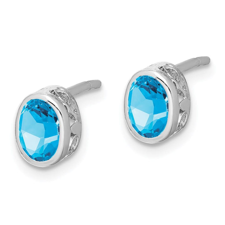 Sterling Silver Polished Oval Post Earrings, view 6 of 20