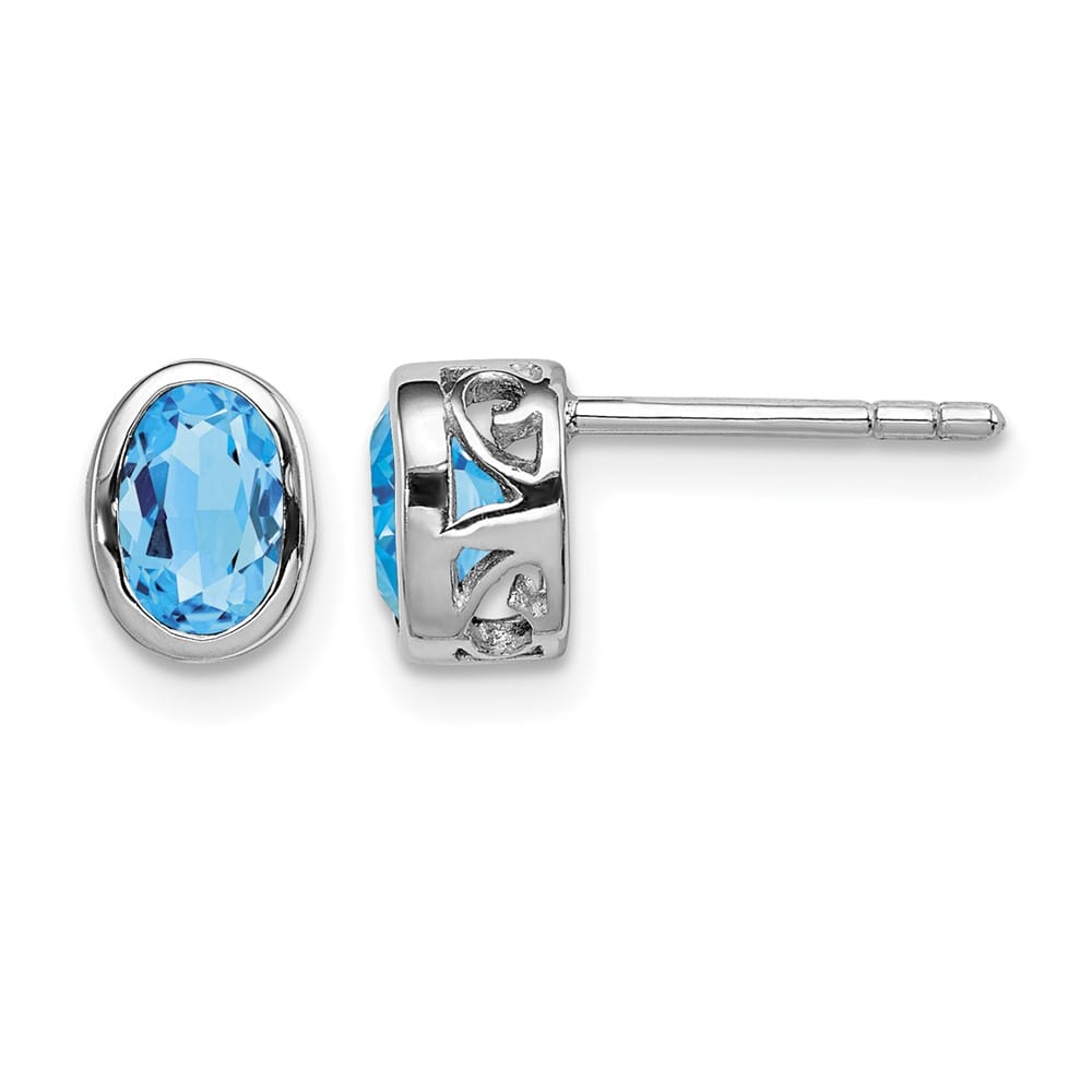 Sterling Silver Polished Oval Post Earrings, view 5 of 20