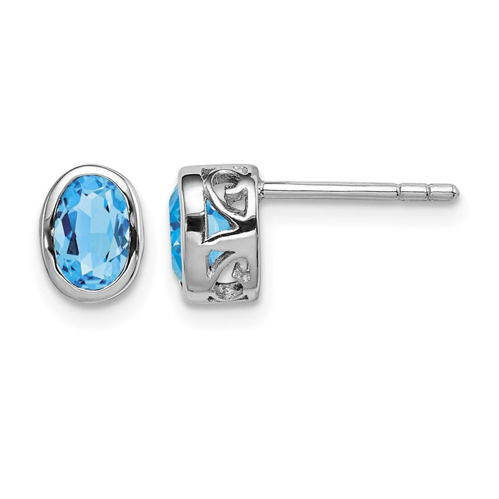 Sterling Silver Polished Oval Post Earrings, view 5 of 20