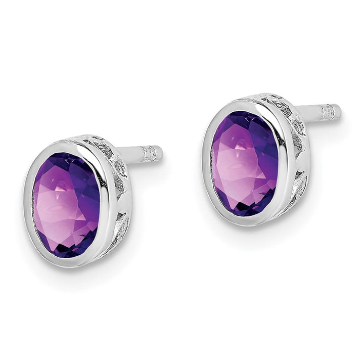 Sterling Silver Polished Oval Post Earrings, view 2 of 20