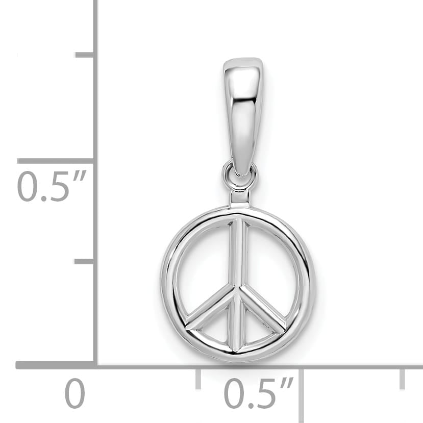 Sterling Silver Polished Peace Symbol Pendant