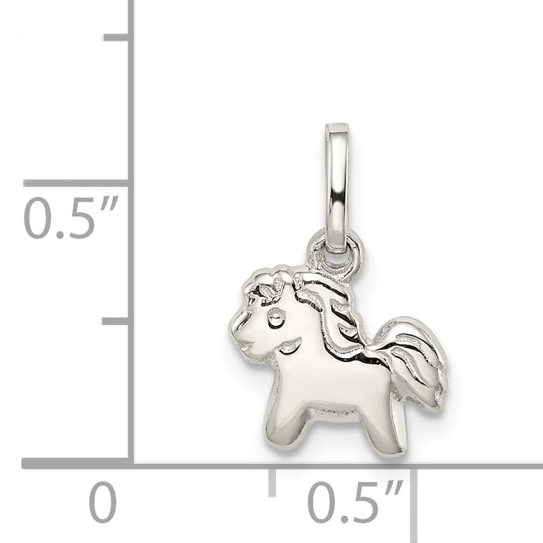 Sterling Silver Polished Pony Children's Pendant