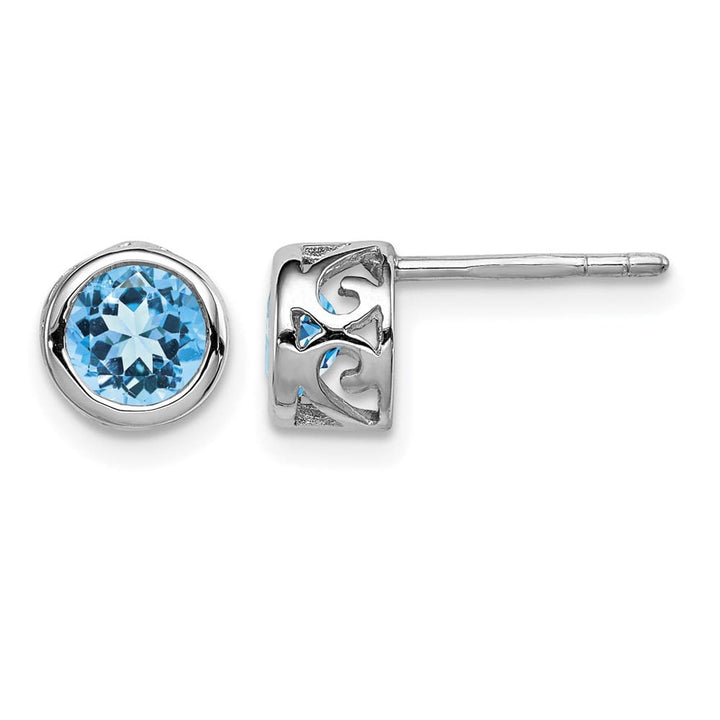 Sterling Silver Polished Round Post Earrings, view 5 of 20