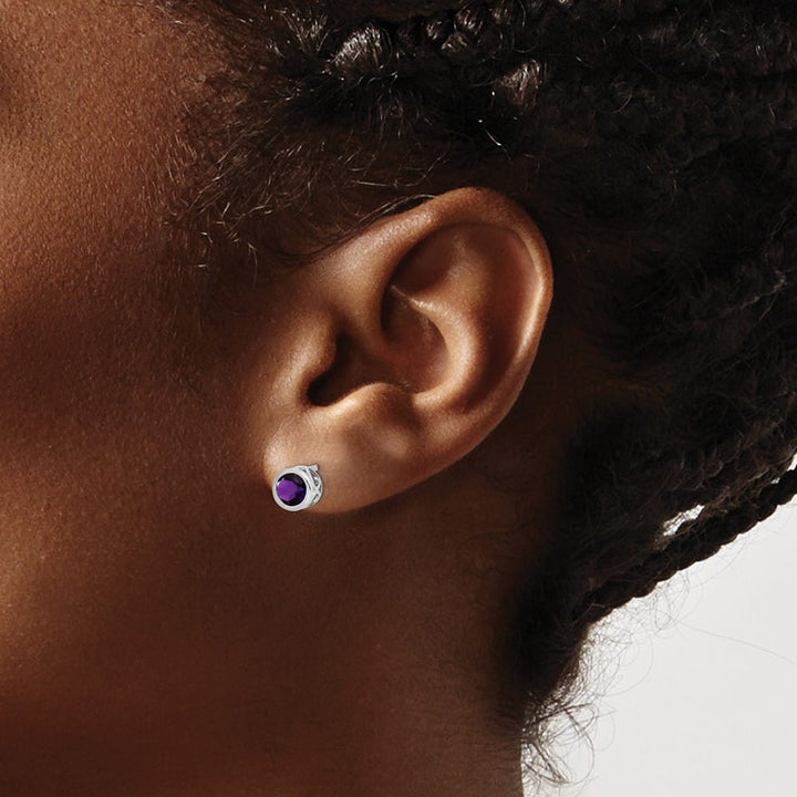 Sterling Silver Polished Round Post Earrings, view 3 of 20