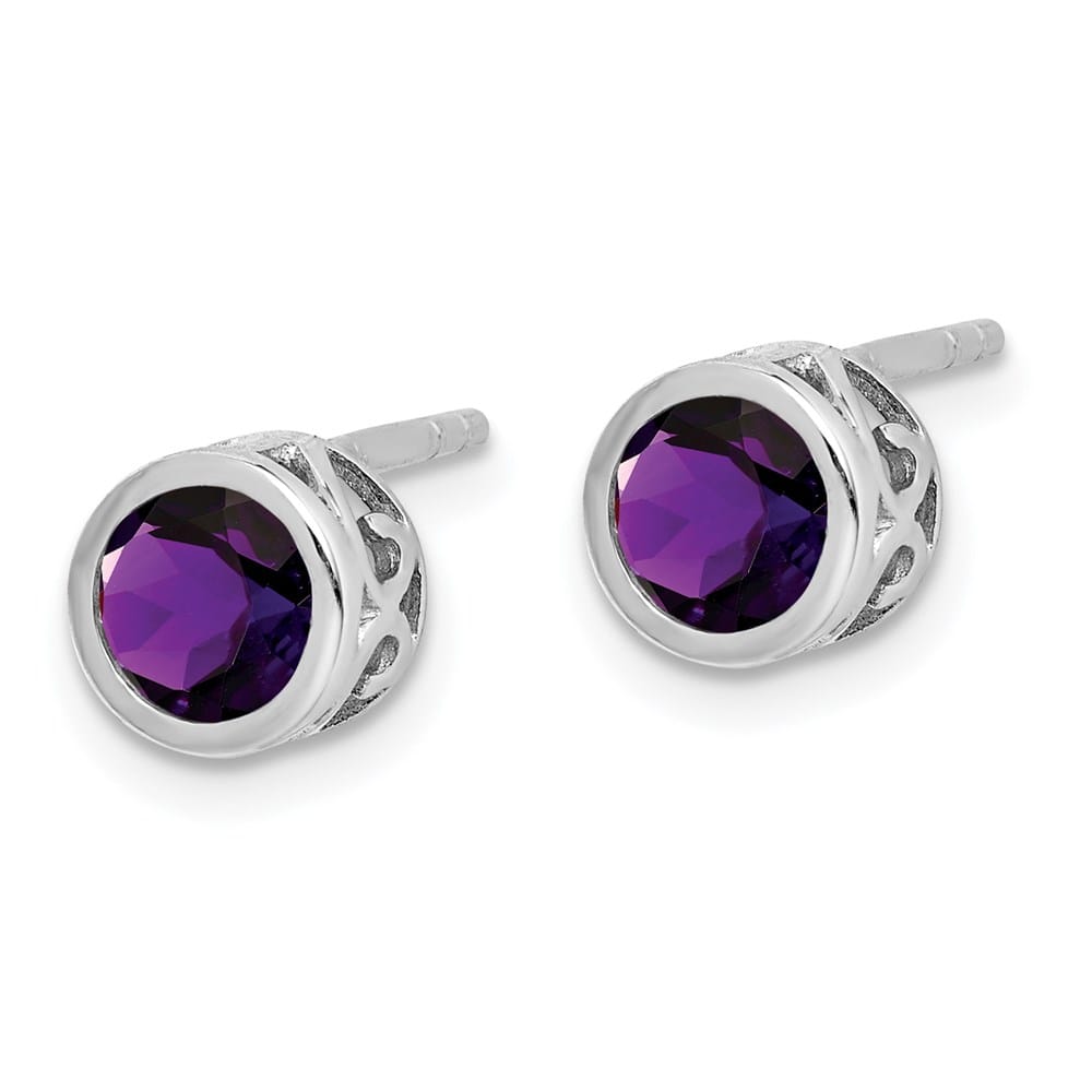 Sterling Silver Polished Round Post Earrings, view 2 of 20