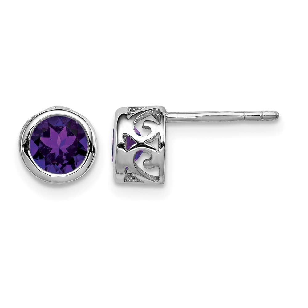 Sterling Silver Polished Round Post Earrings, view 1 of 20