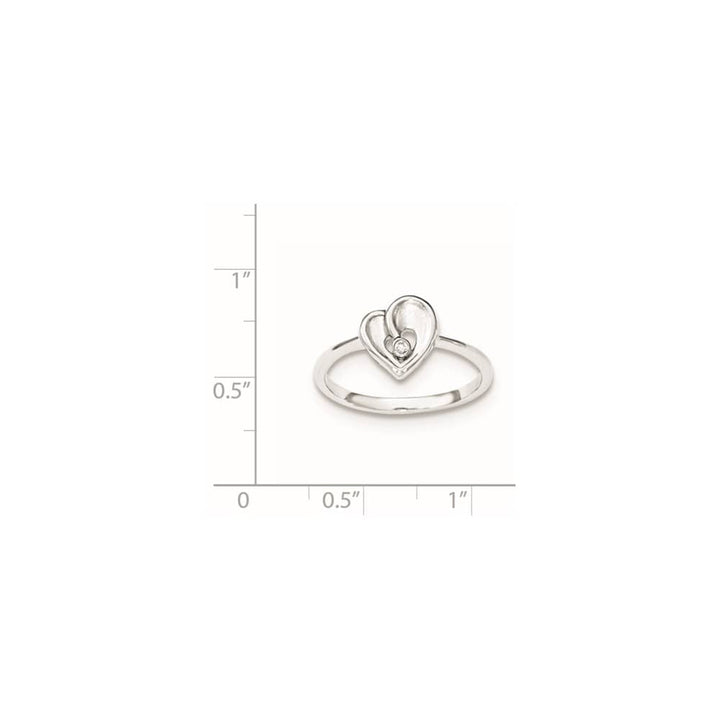 Sterling Silver Polished & Sandblast CZ Heart Ring Stock Size 8 Ring Are Refundable