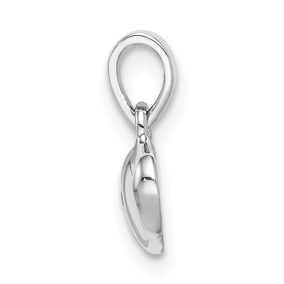 Sterling Silver Polished & Satin CZ Heart Pendant
