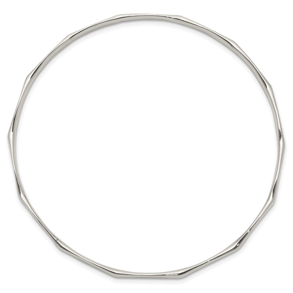 Sterling Silver Polished Scalloped Slip-on Bangle