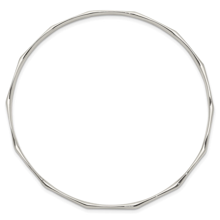 Sterling Silver Polished Scalloped Slip-on Bangle