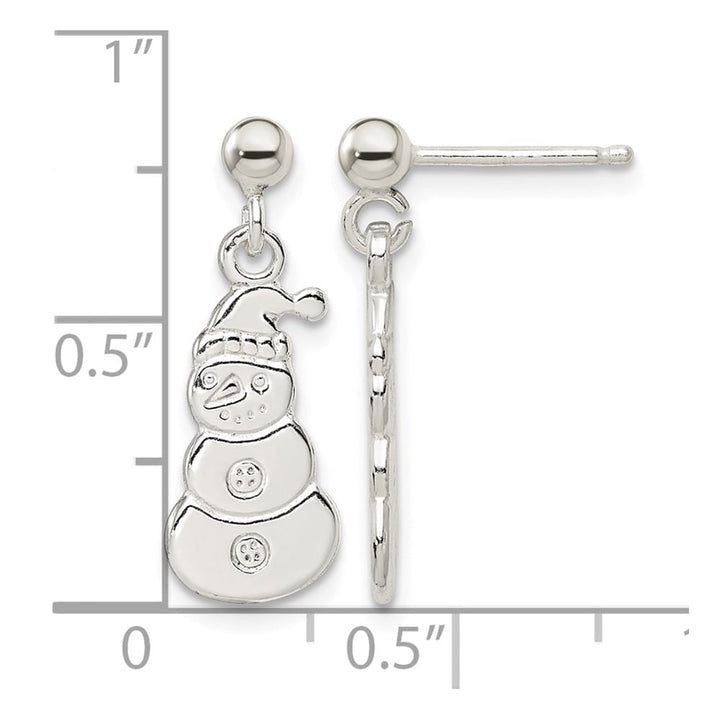 Sterling Silver Polished Snowmen Post Dangle Earrings, view 4 of 4