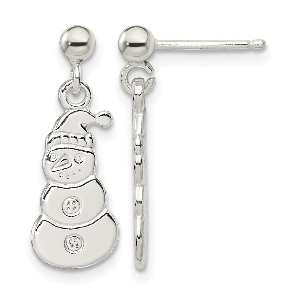 Sterling Silver Polished Snowmen Post Dangle Earrings, view 1 of 4