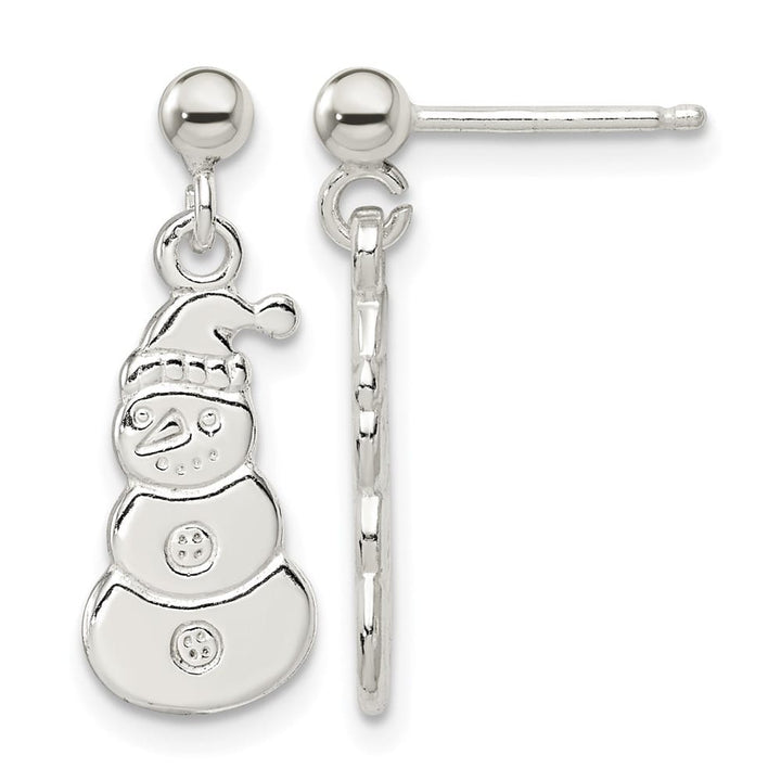 Sterling Silver Polished Snowmen Post Dangle Earrings, view 1 of 4