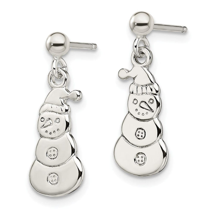 Sterling Silver Polished Snowmen Post Dangle Earrings, view 2 of 4