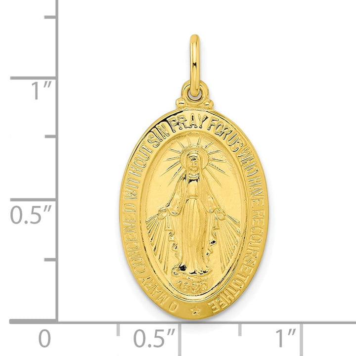 Sterling Silver Polished Solid Miraculous Medal