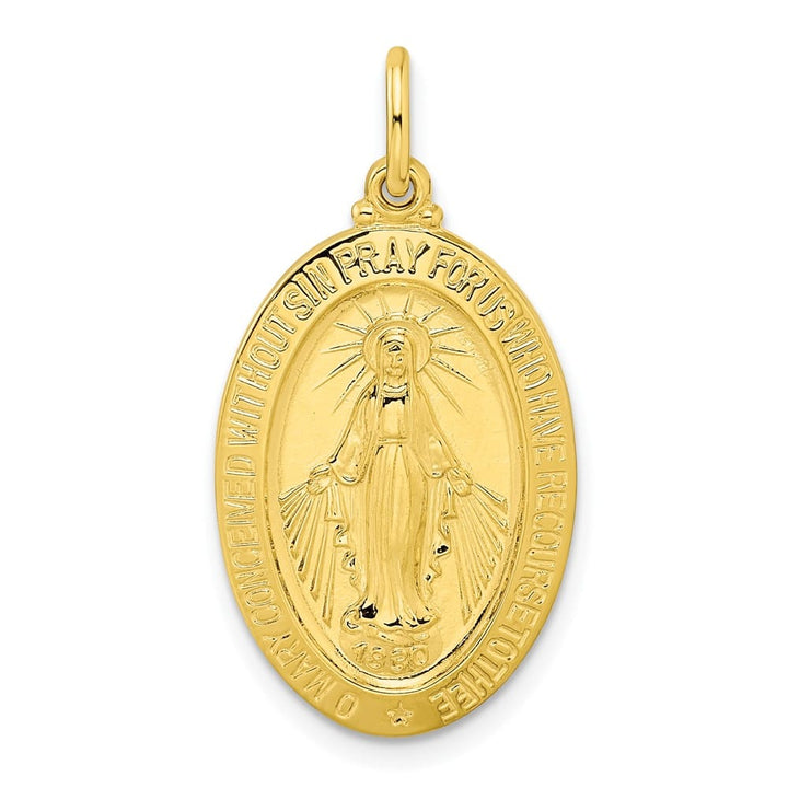 Sterling Silver Polished Solid Miraculous Medal