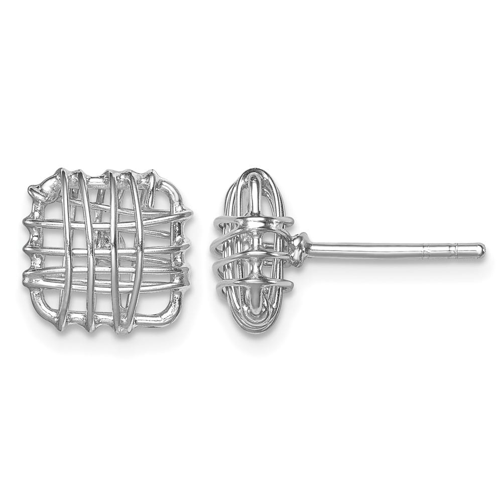 Sterling Silver Polished Square Post Earrings, view 1 of 4