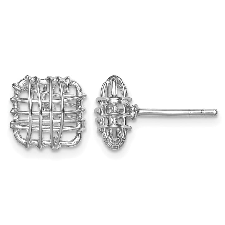 Sterling Silver Polished Square Post Earrings, view 1 of 4
