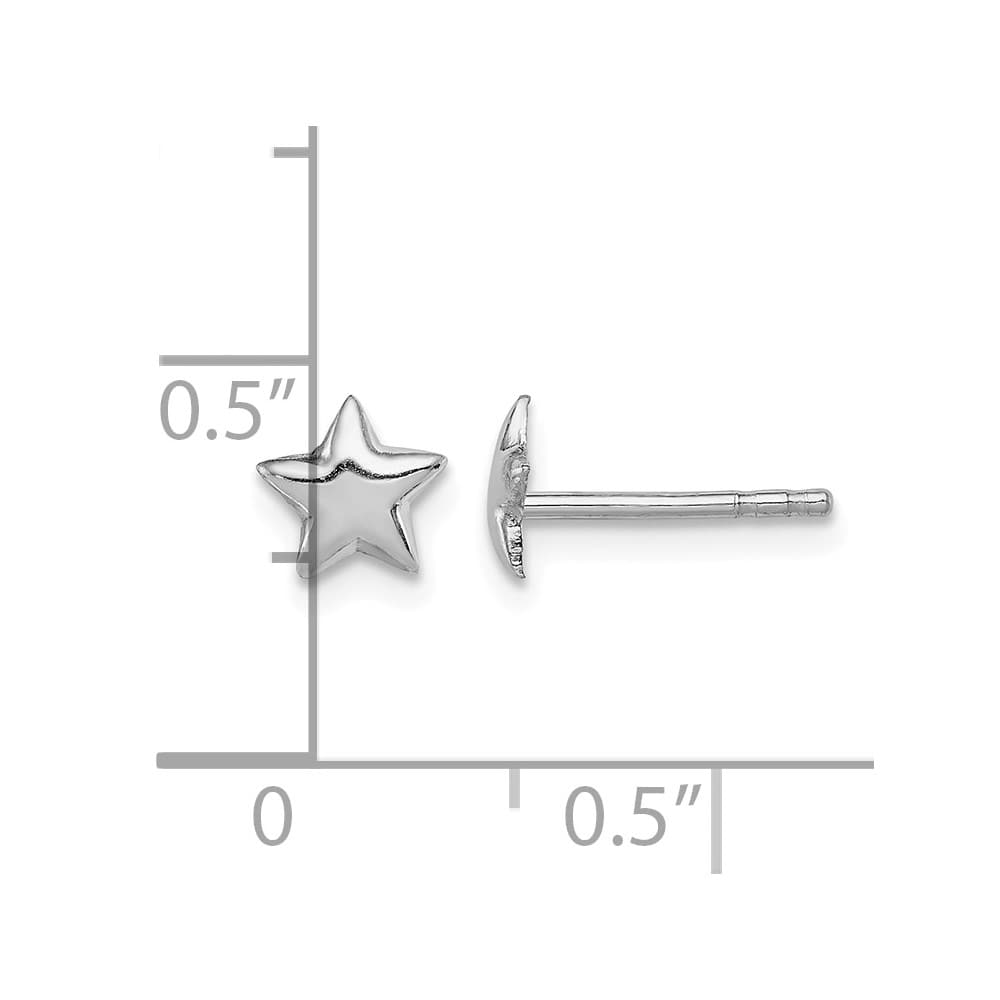 Sterling Silver Polished Star Children's Post Earrings