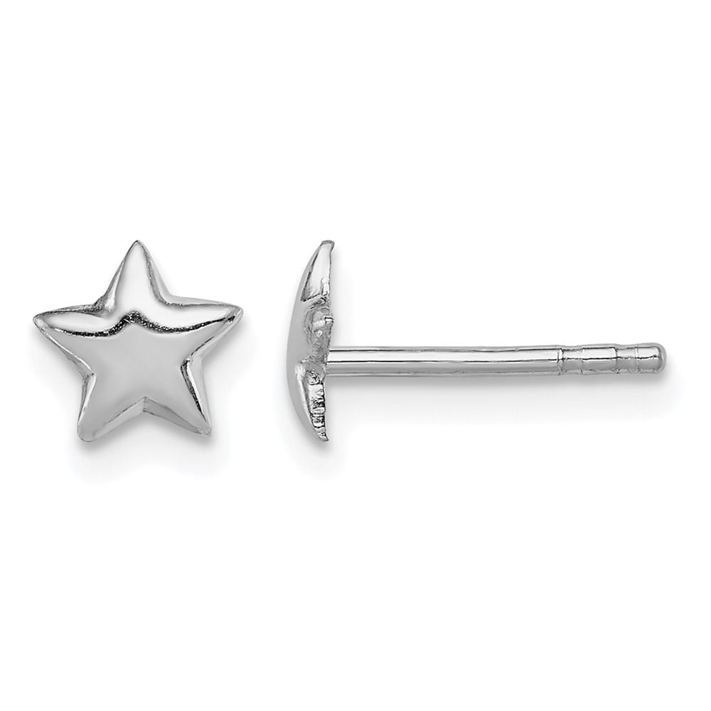 Sterling Silver Polished Star Children's Post Earrings