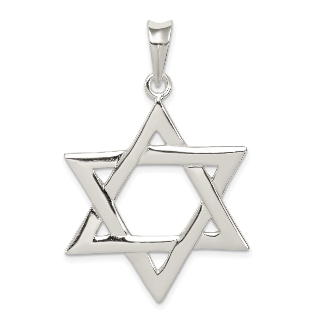 Sterling Silver Polished Star of David Pendant