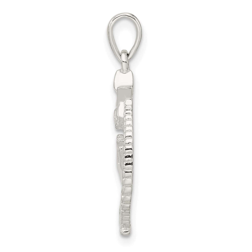 Sterling Silver Polished Star of David with Praying Hands Pendant