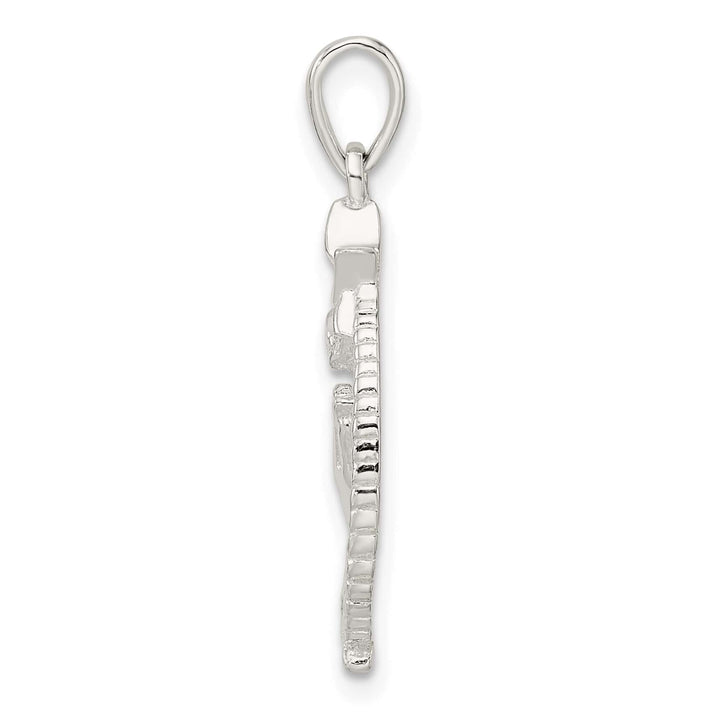 Sterling Silver Polished Star of David with Praying Hands Pendant