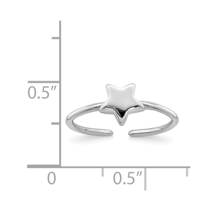 Sterling Silver Polished Star Toe Ring
