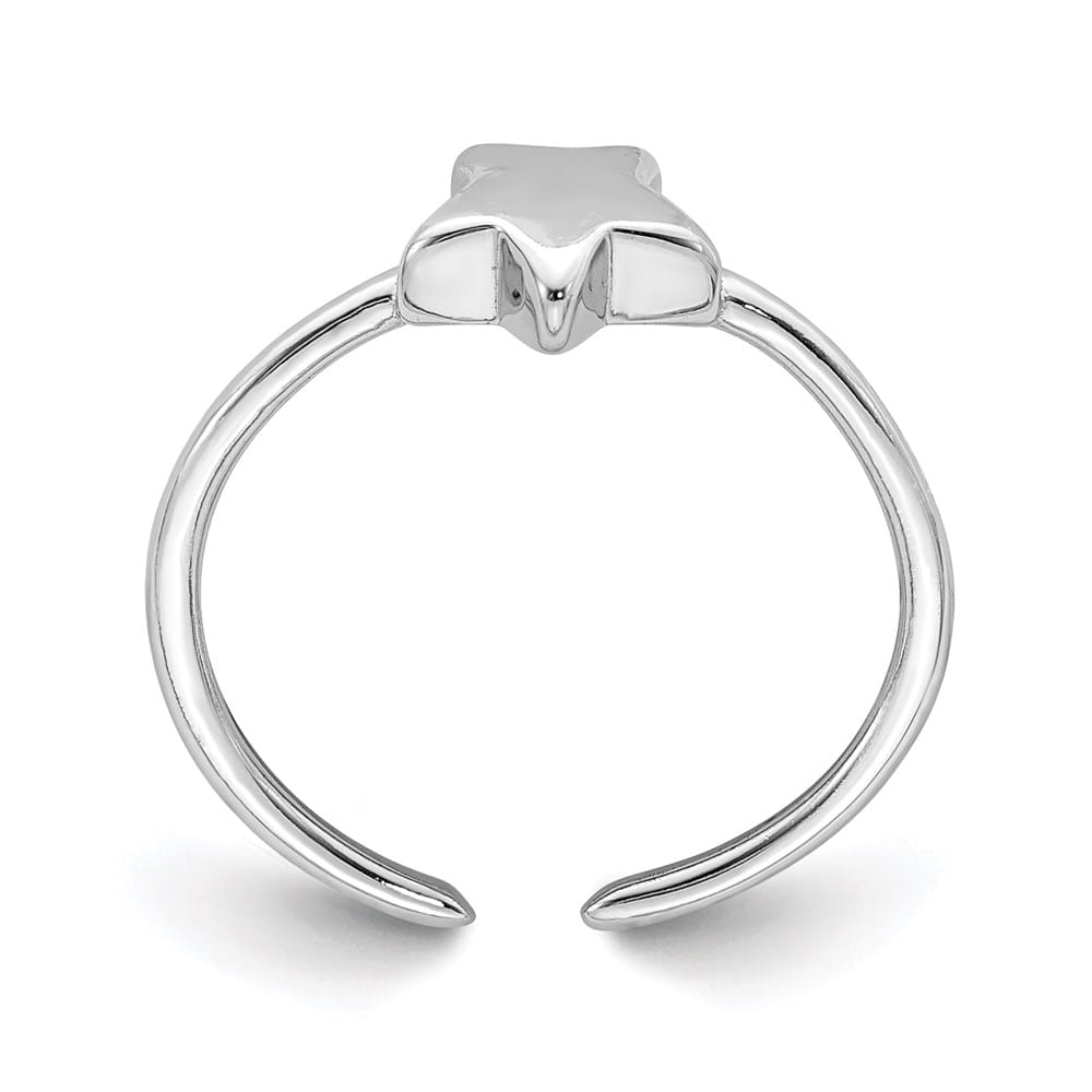 Sterling Silver Polished Star Toe Ring