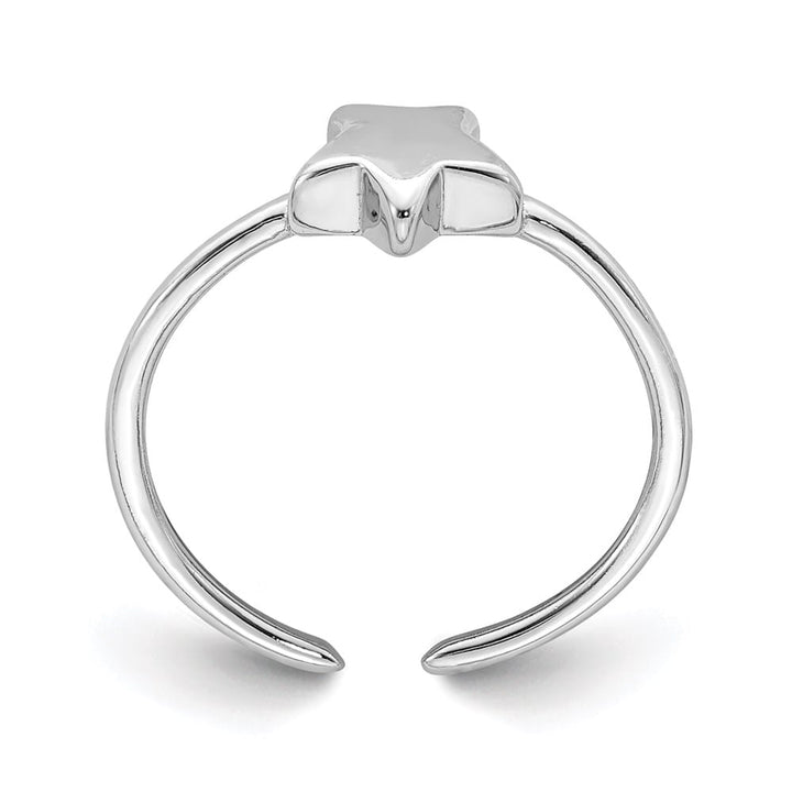 Sterling Silver Polished Star Toe Ring