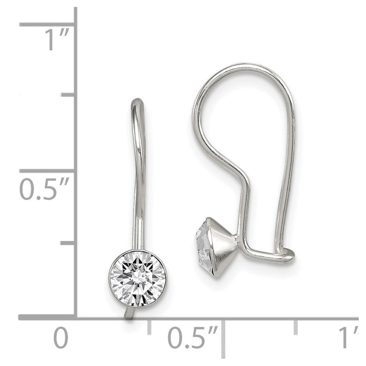 Sterling Silver Polished Stellux Crystal Dangle Earrings, view 4 of 4