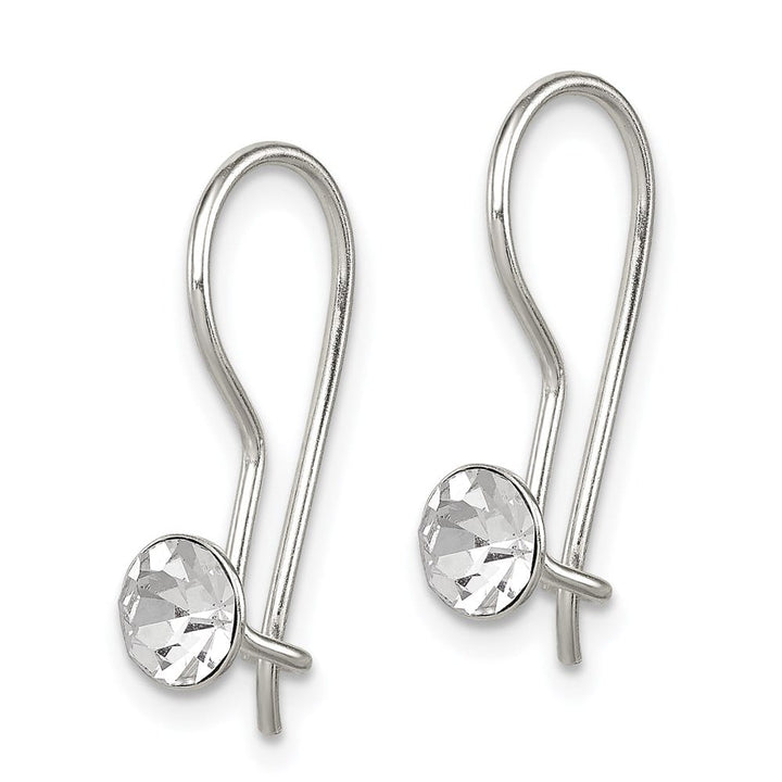Sterling Silver Polished Stellux Crystal Dangle Earrings, view 2 of 4