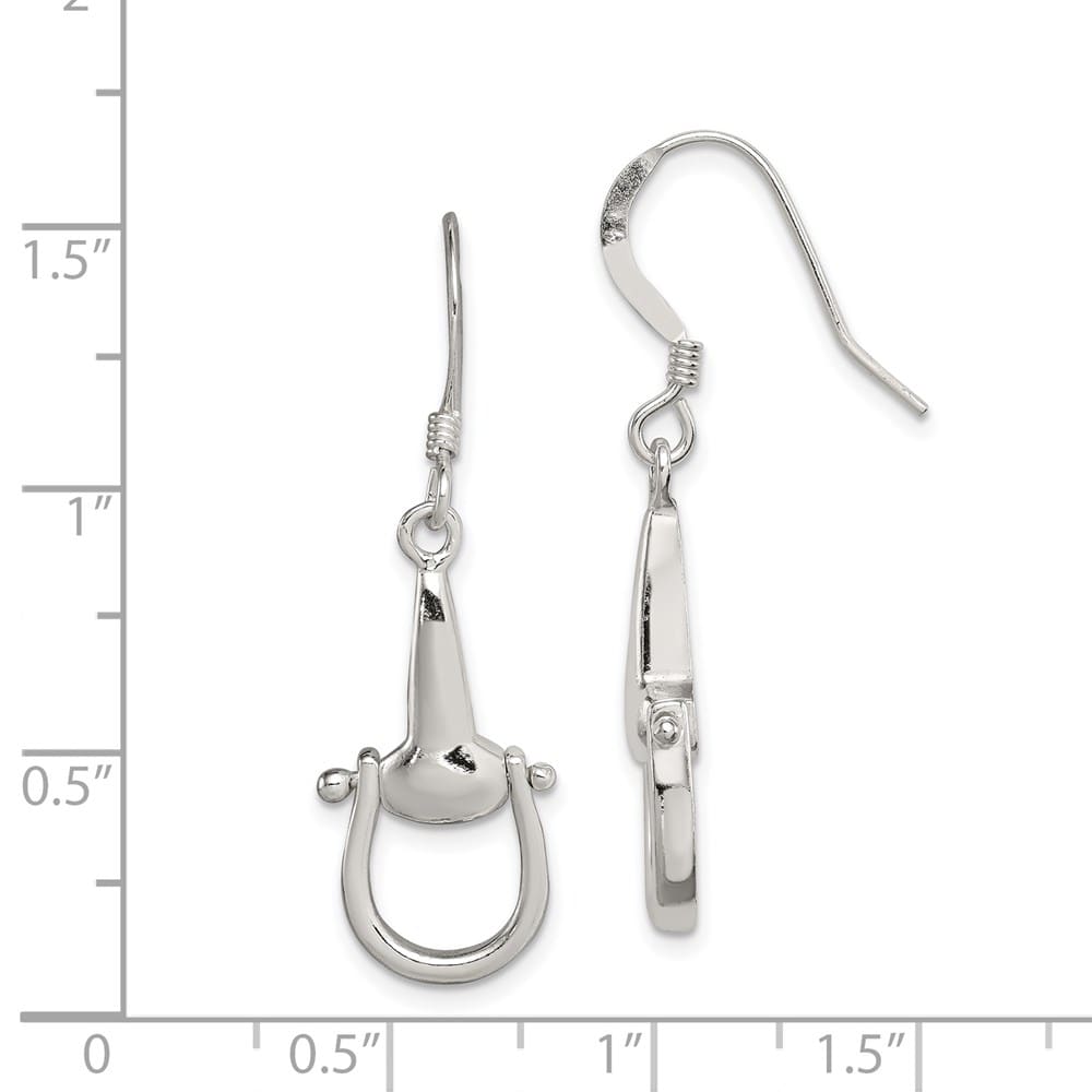 Sterling Silver Polished Stirrup Dangle Earrings, view 4 of 4