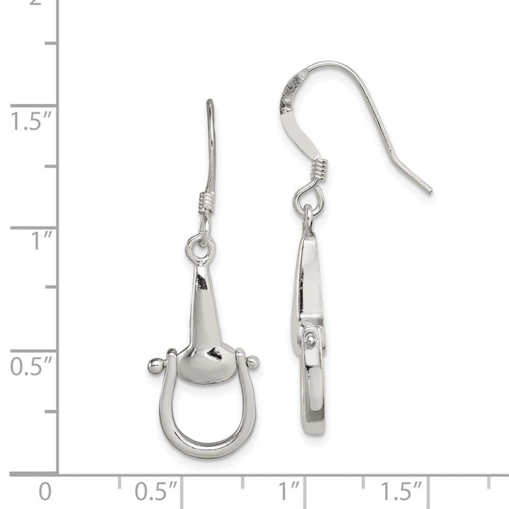 Sterling Silver Polished Stirrup Dangle Earrings, view 4 of 4